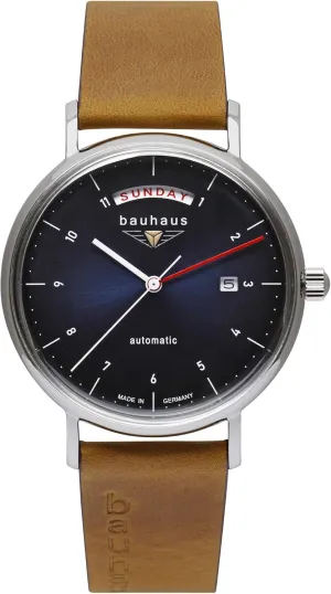Men's Brown Italian Leather Strap | Blue Dial | Automatic | Day/Date 2162-3