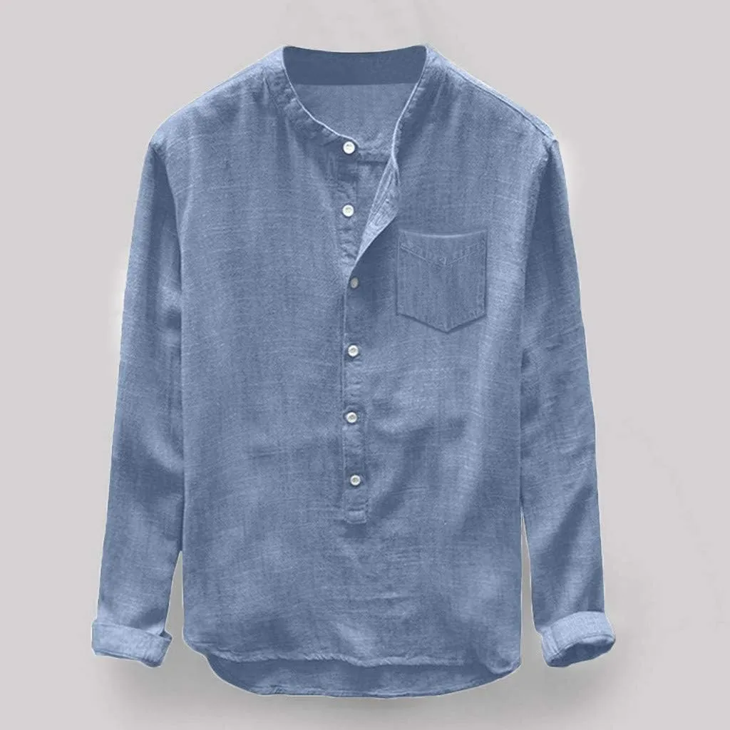 Men's Muscle Fit Dress Shirts Long Sleeve Buttons Down Solid Plain Roll Up Sleeve Summer Beach Shirts Casual Long
