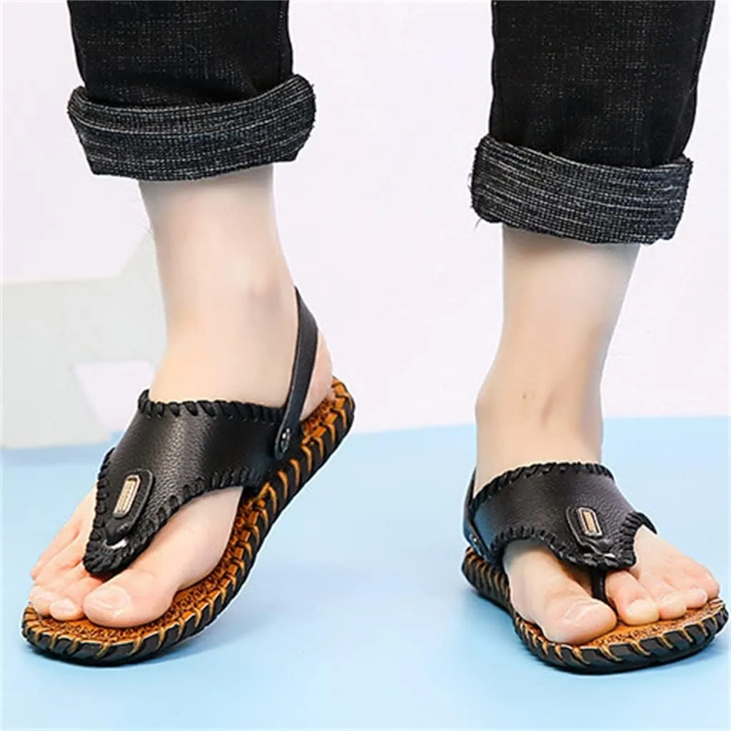 Men's Sandals Leather Cowhide Fashion Youth Flip-Flop Men's Slippers Men's Sandals Leather Sandals(41)