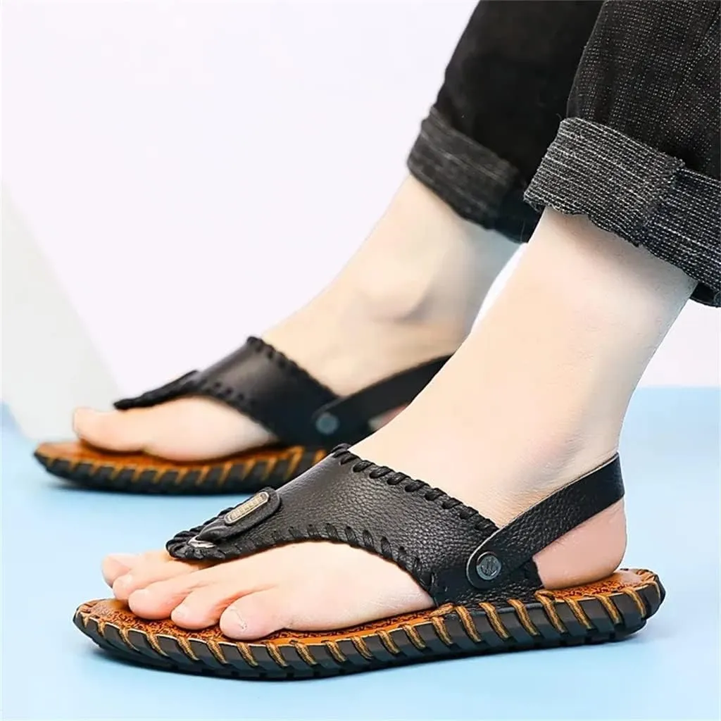 Men's Sandals Leather Cowhide Fashion Youth Flip-Flop Men's Slippers Men's Sandals Leather Sandals(41)