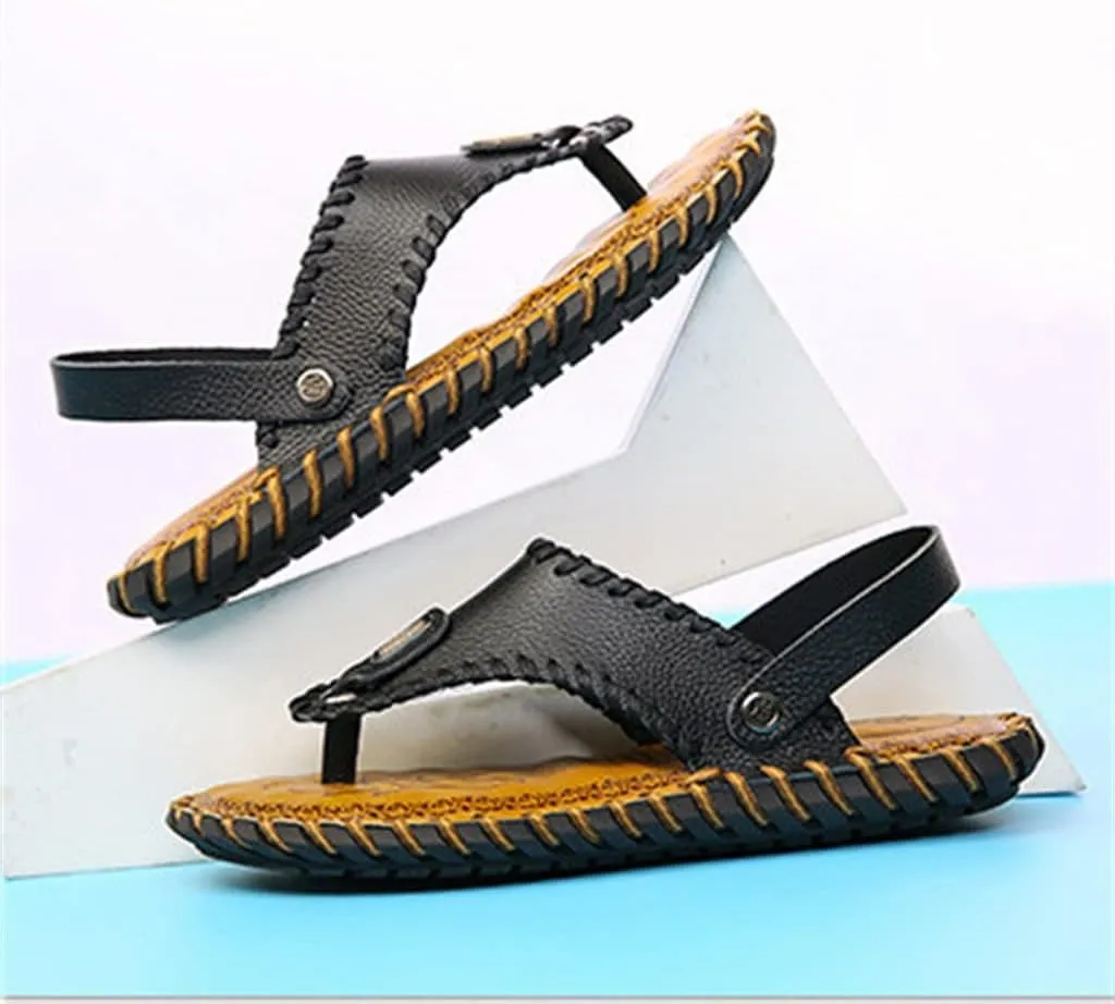 Men's Sandals Leather Cowhide Fashion Youth Flip-Flop Men's Slippers Men's Sandals Leather Sandals(41)