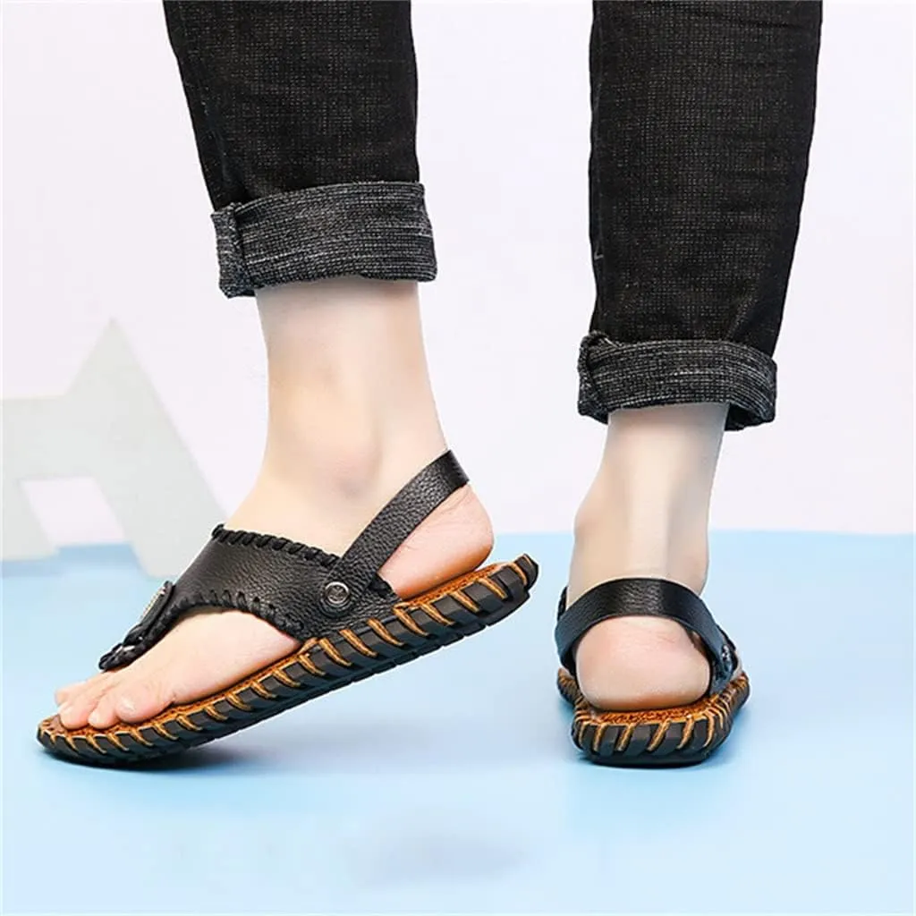 Men's Sandals Leather Cowhide Fashion Youth Flip-Flop Men's Slippers Men's Sandals Leather Sandals(41)