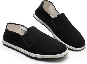 Men's Traditional Chinese Style Kung Fu Tai Chi Old Beijing Martial Arts Slip-On Shoes, Comfortable Soft Canvas Rubber Sole Tai Chi Closed Slippers, Non-Slip, Fashionable, Breathable