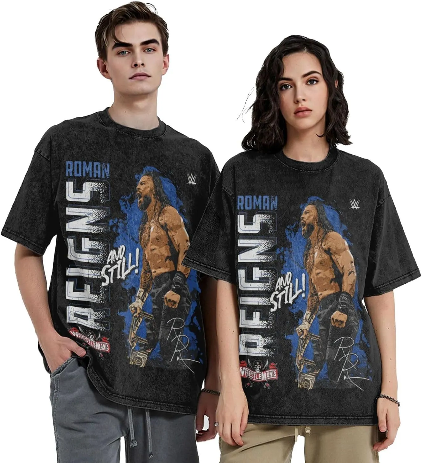 Men's Vintage Oversized Drop Shoulder Novelty T Shirts Loose Wash Solid Tees Tops