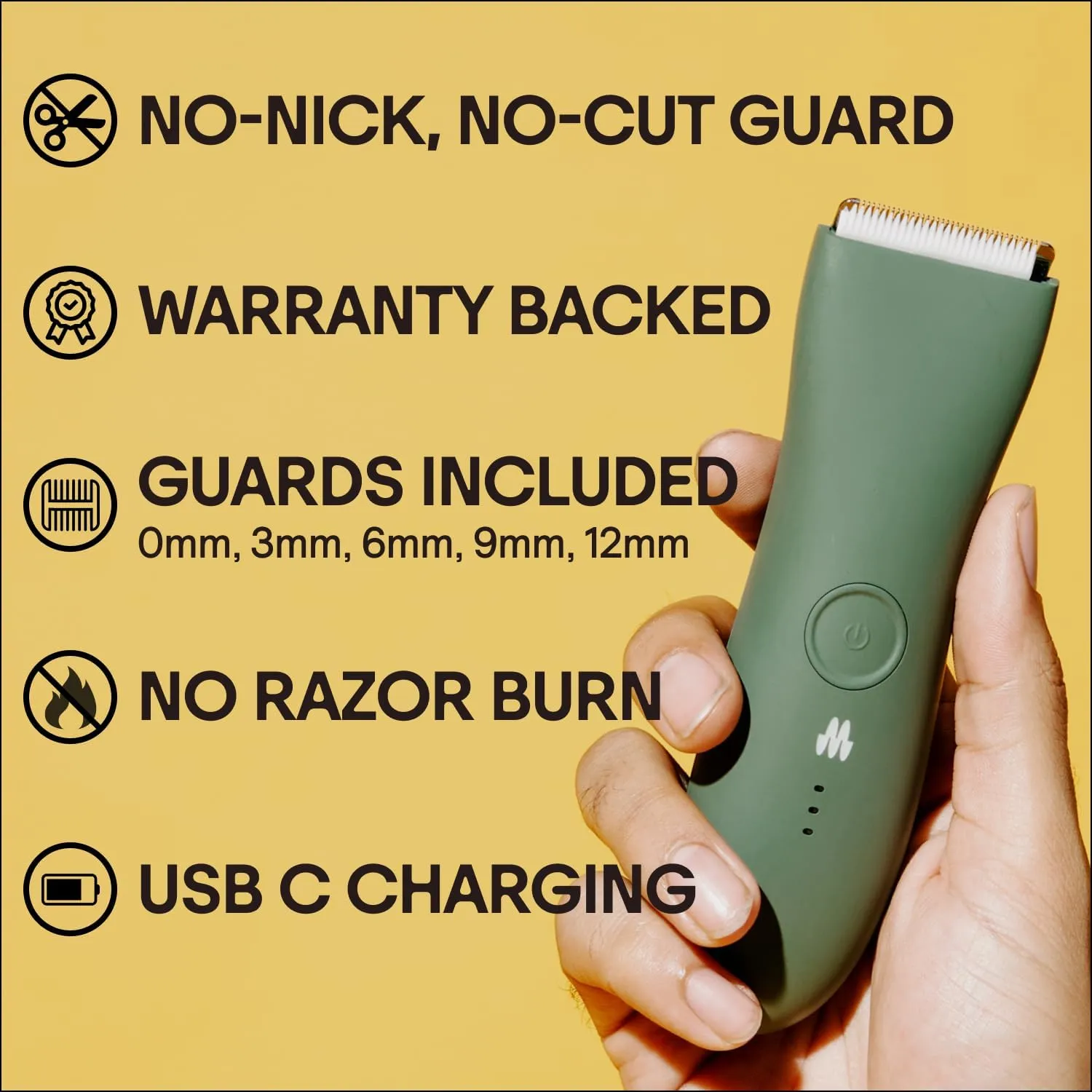 MERIDIAN Premium Trimmer for Men and Women, USB C Charging, Travel Lock, 6 Colors Available, Sage