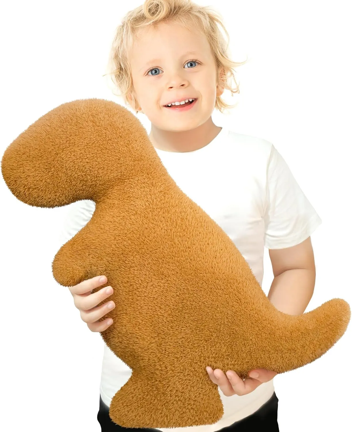 mermaker Dino Nugget Pillow Plush for Funny Birthday Gifts, Dinosaur Chicken Plush Nuggets Pillow are Cute Dinosaur Gifts for Teen Boys Girls Adults (Tyran Rex, Large)