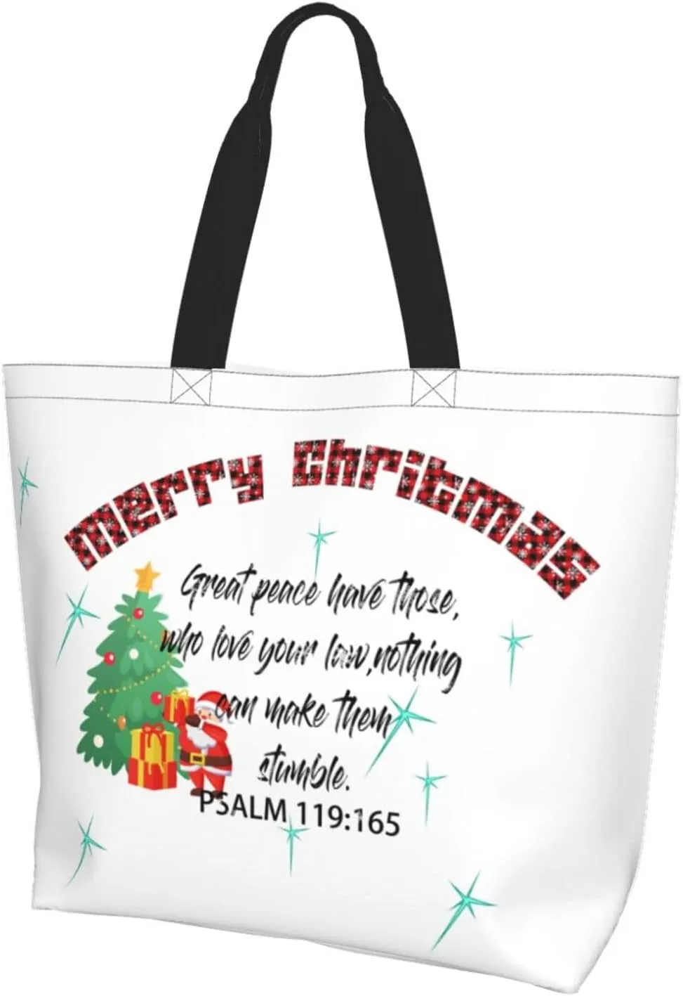 Merry Christmas Canvas Tote Bag Christmas Shoulder Bag for Women Men Casual Grocery Bags Jesus Bag for Christmas