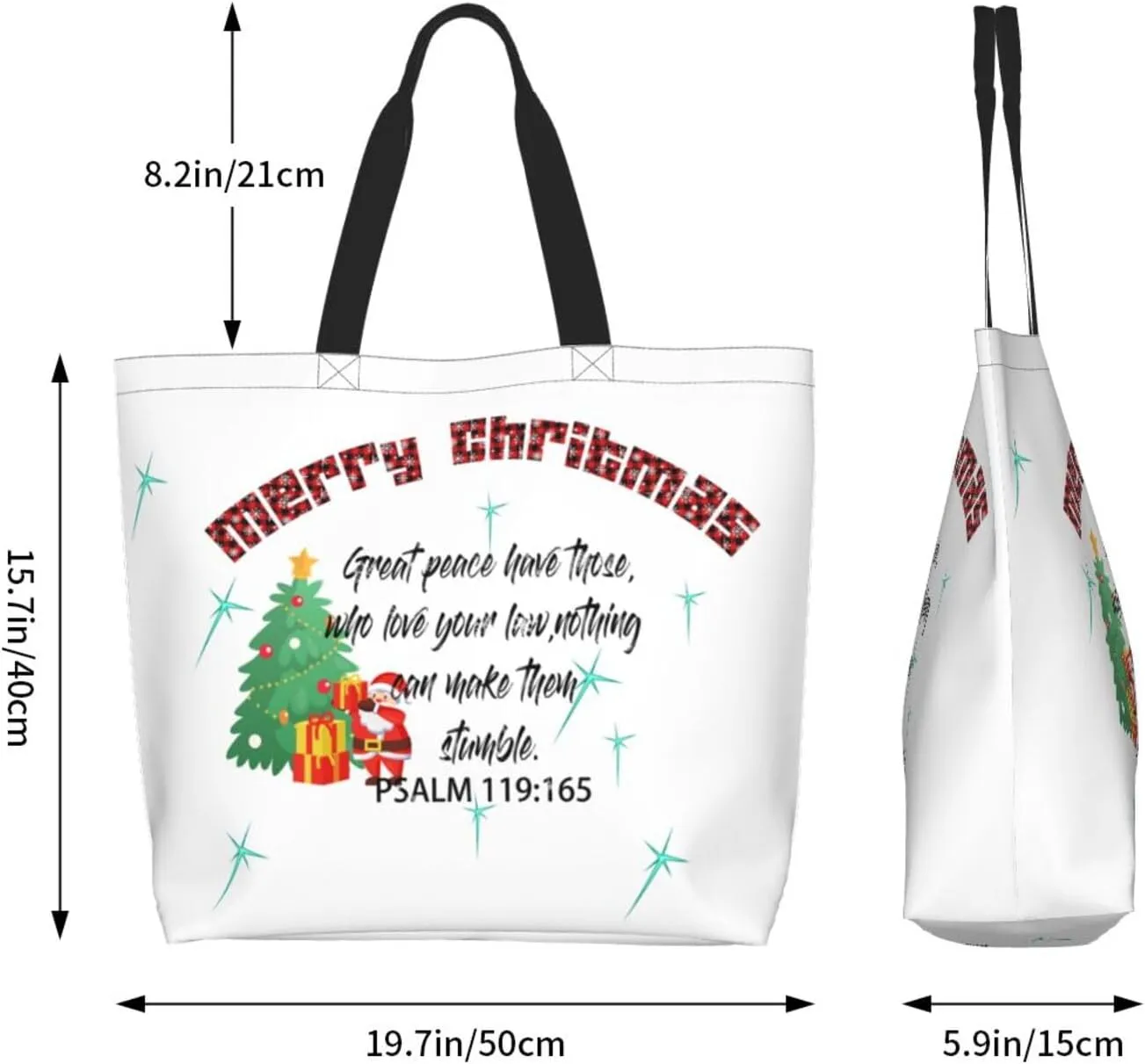 Merry Christmas Canvas Tote Bag Christmas Shoulder Bag for Women Men Casual Grocery Bags Jesus Bag for Christmas