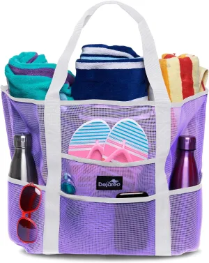 Mesh Sand Free Bag - Strong Lightweight Bag For Beach & Vacation Essentials. Tons of Storage!