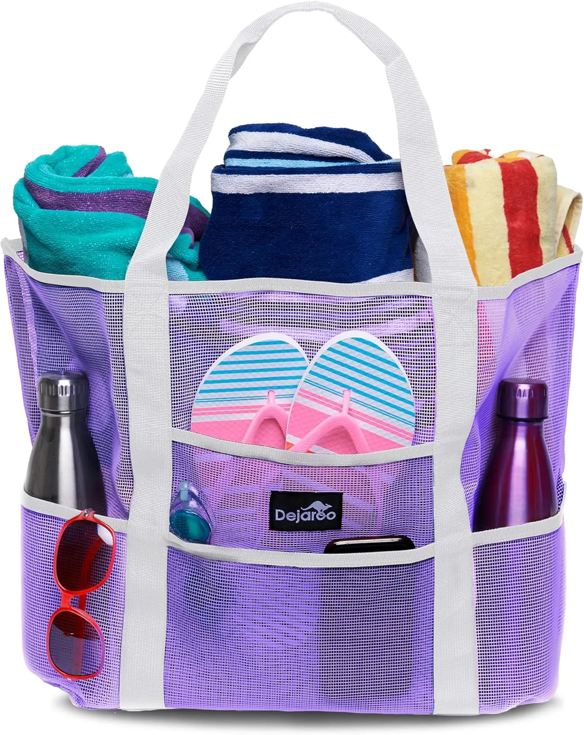 Mesh Sand Free Bag - Strong Lightweight Bag For Beach & Vacation Essentials. Tons of Storage!
