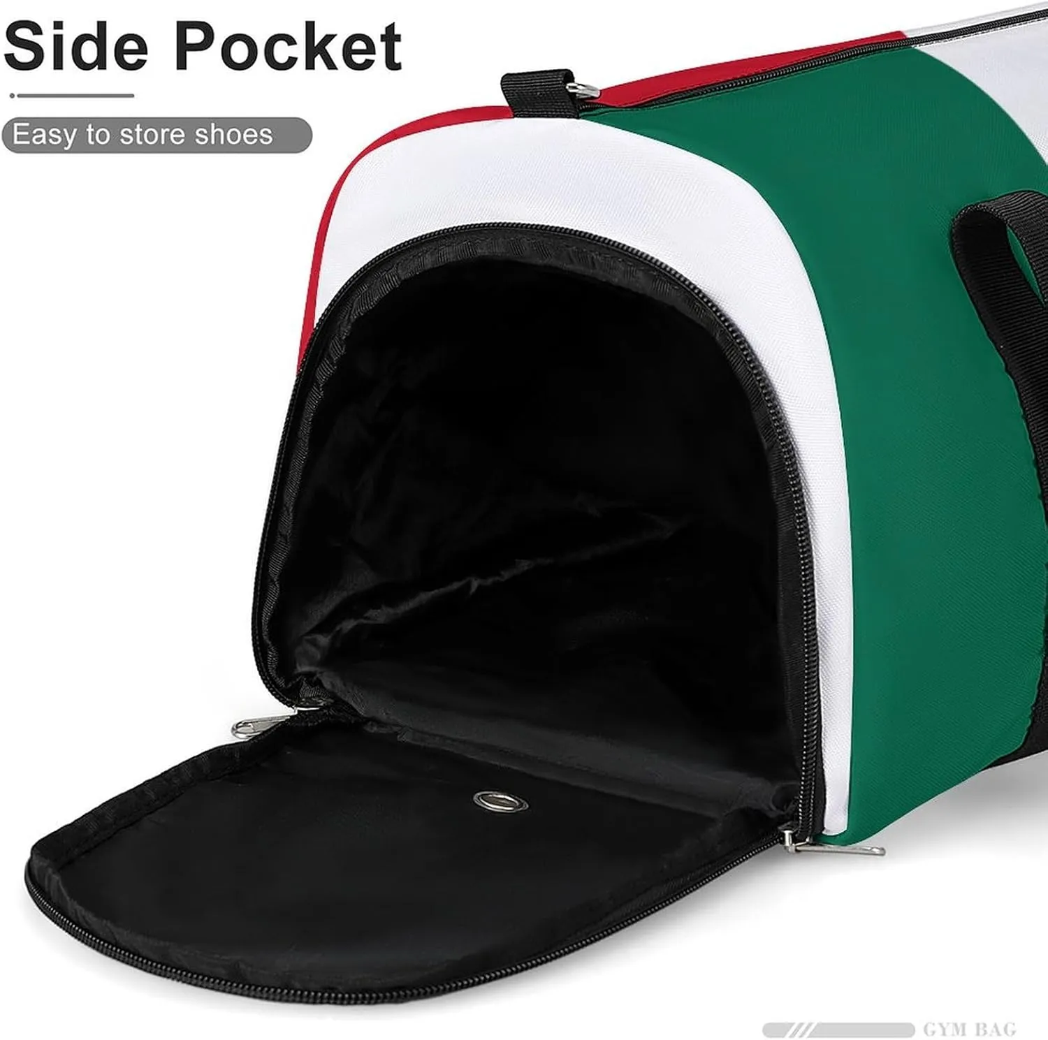 Mexican Flag Duffel Bag for Men Women with Shoe Compartment Weekender Tote