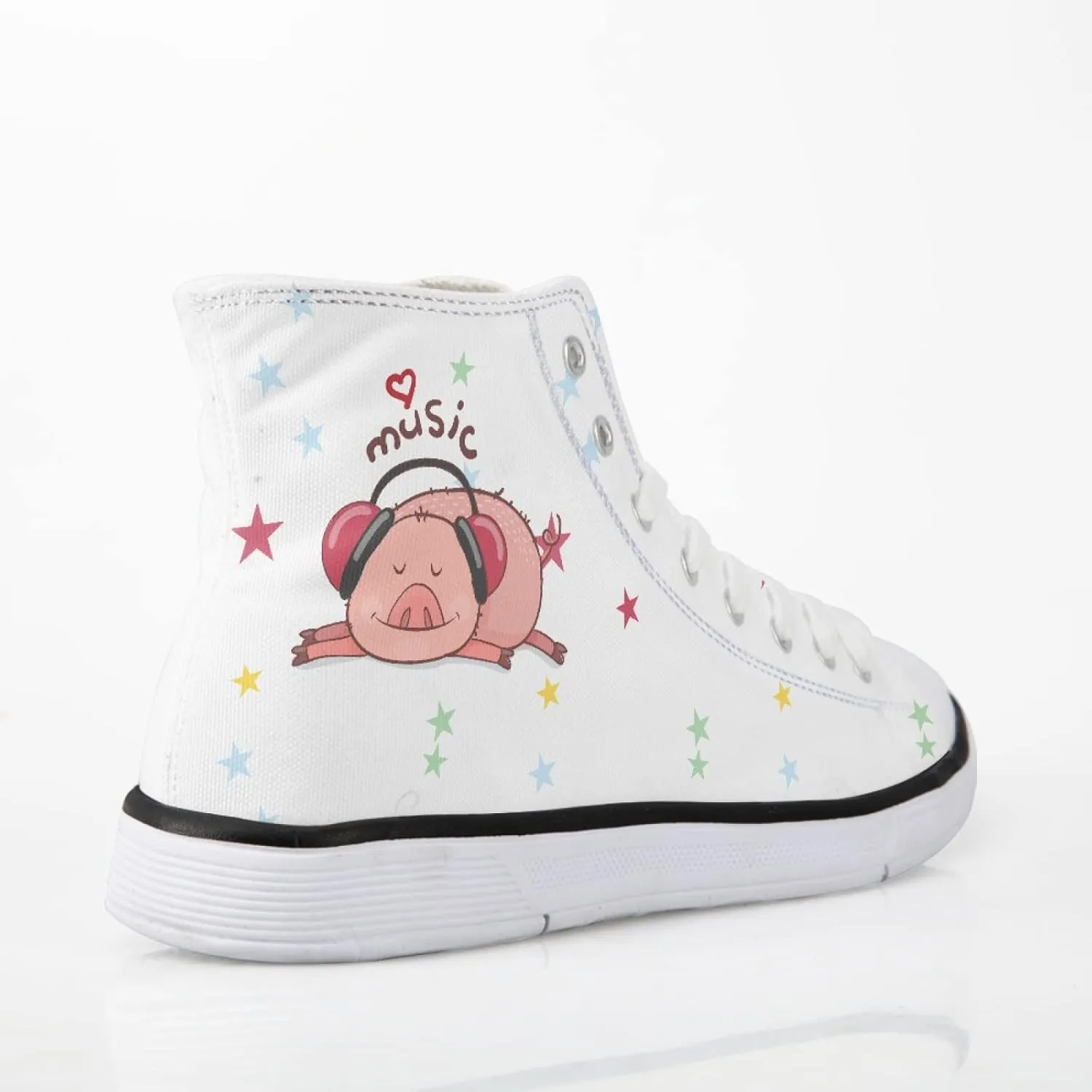 Micoklinlin Canvas Shoes for Women Novelty Girls High Top Canvas Sneakers Lace Ups Cute Animal Casual Teens Walking Shoes