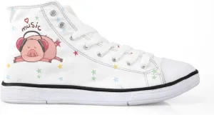 Micoklinlin Canvas Shoes for Women Novelty Girls High Top Canvas Sneakers Lace Ups Cute Animal Casual Teens Walking Shoes