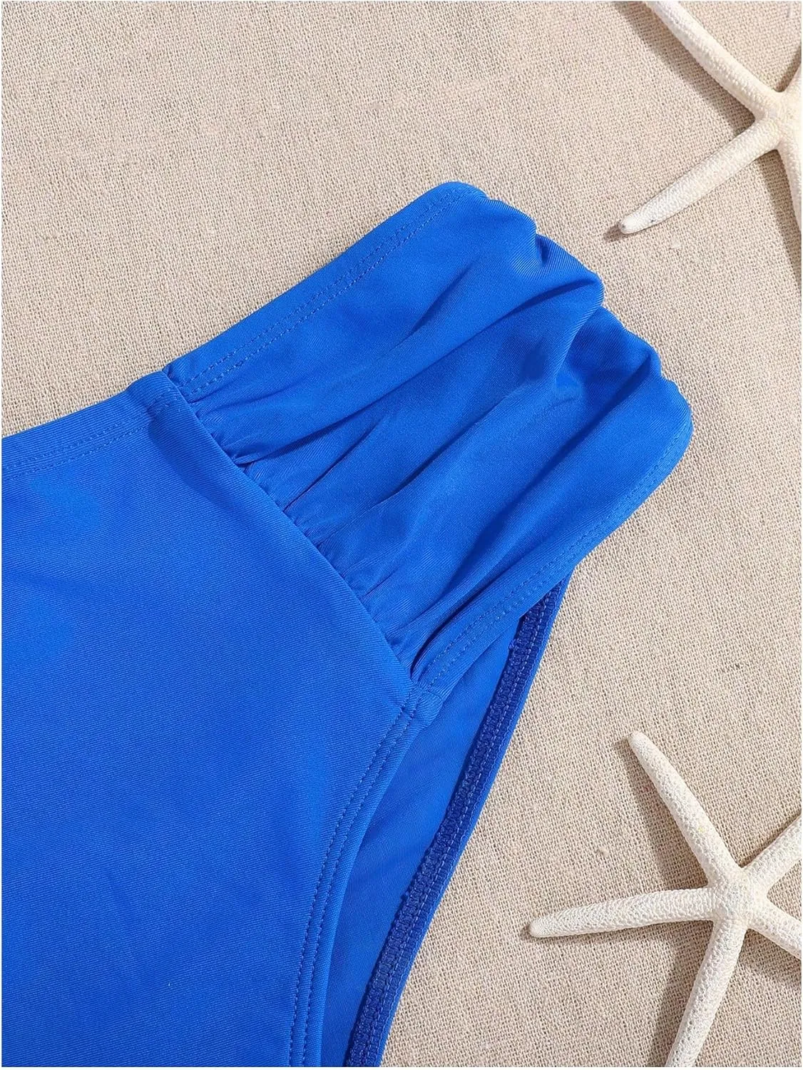 Milumia Girl's Swimsuit 2 Piece Pleated Spaghetti Strap Wired Bikini Set Beach Swimwear
