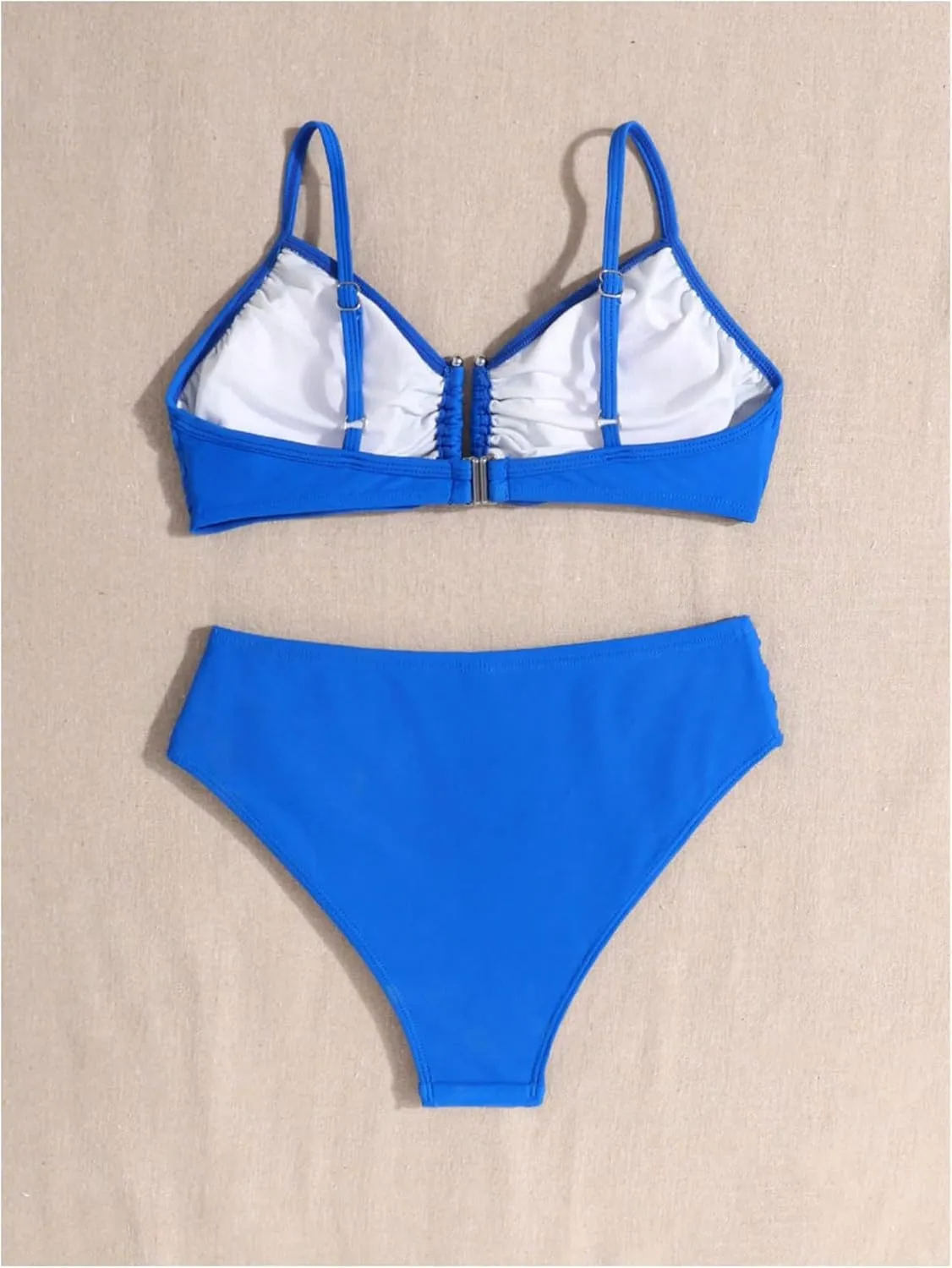 Milumia Girl's Swimsuit 2 Piece Pleated Spaghetti Strap Wired Bikini Set Beach Swimwear