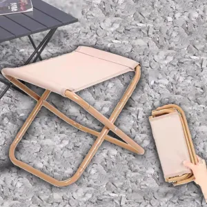 Mini Fishing Stool Portable Folding Chair, Foldable Camping Stool Seat with Bag, Lightweight Compact Stool Outdoor Hiking, Gifts for Fisherman(Khaki,Large)