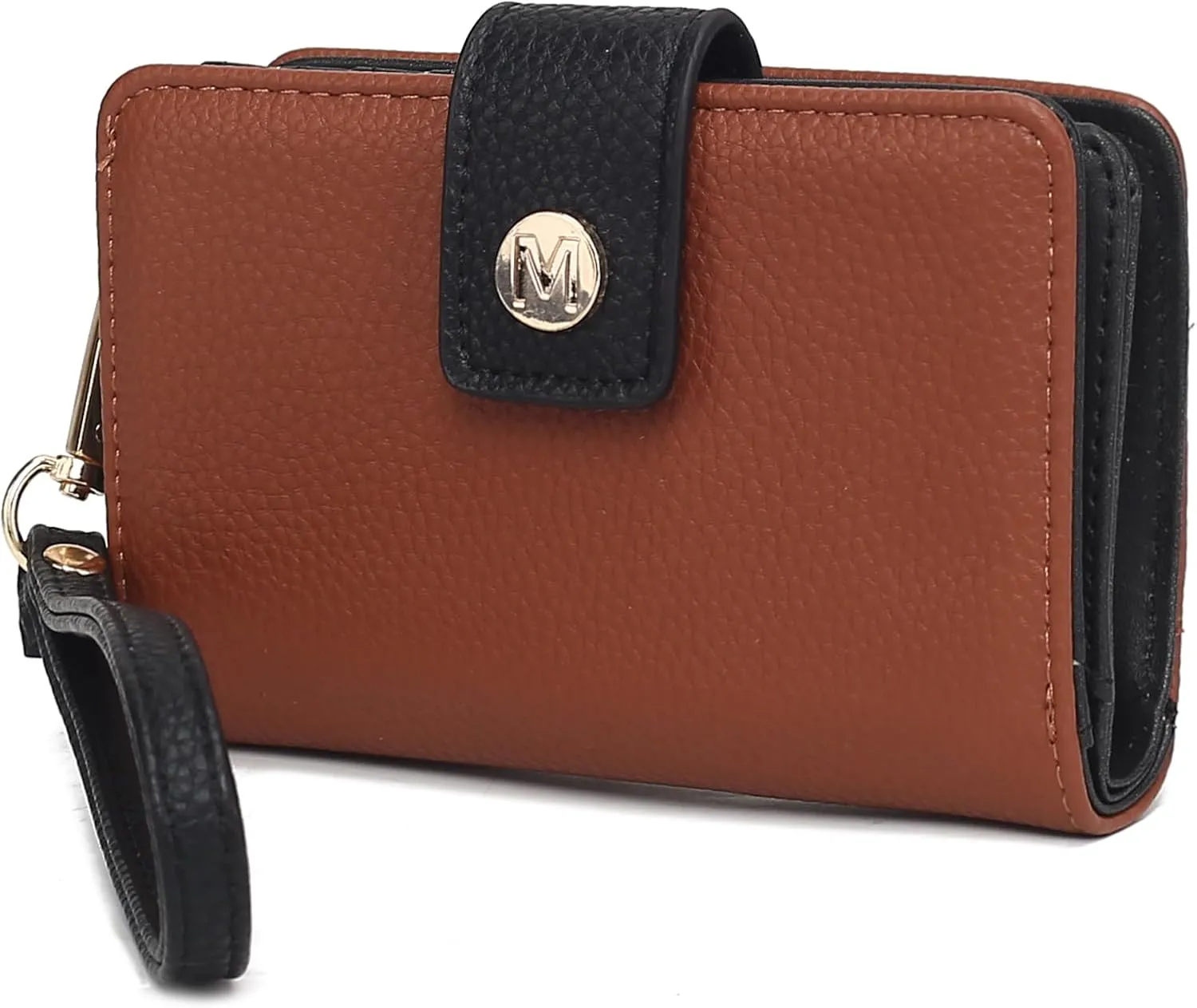 MKF Collection Wallet Wristlet for Women, Multi Compartment Color Block Wristlet Strap Purse By Mia K