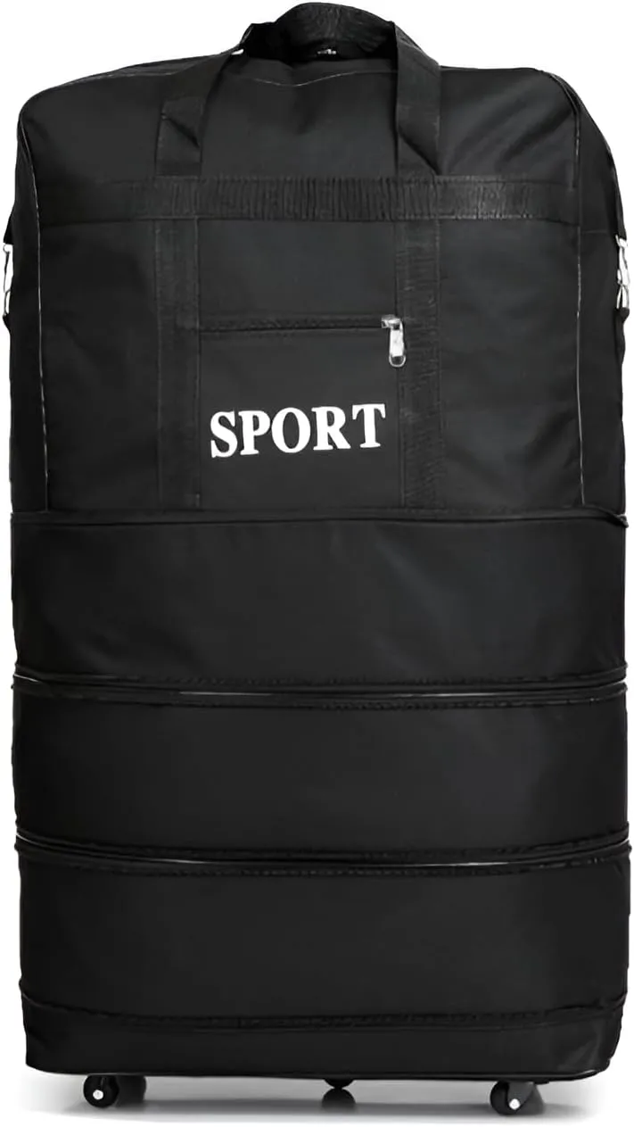 Mokcoliy]【Travel Bag Large Capacity Foldable Luggage with Spinner Wheels for 【International Travel】 – for Students, Oxford Fabric, Waterproof