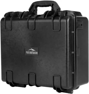 Monoprice Weatherproof Hard Case with Customizable Foam - Shockproof, IP67 Level Dust and Water Protection Up to 1 Meter Depth , 19in x 16in x 8in, 28.5 Liter, Black - Pure Outdoor Collection