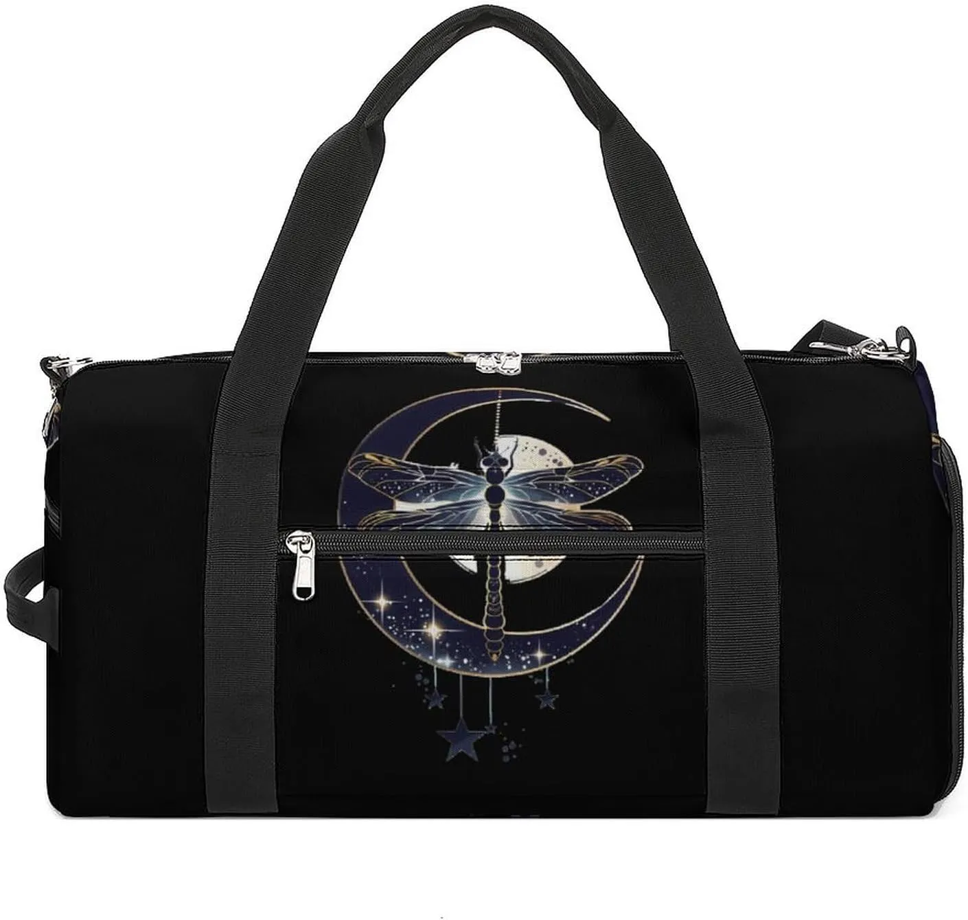 Moon Nature Insect Dragonfly Gym Bag for Women Men Lightweight Duffel Bag Travel Tote Bag Sports Bag with Shoulder Strap