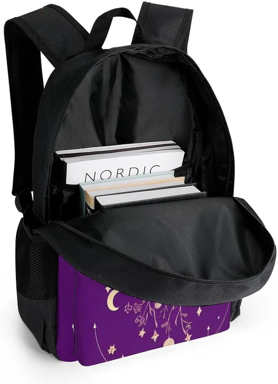 Moon Phase Space Tree Art Backpack Lightweight Anti-Theft Multipurpose Shoulder Bag Large Capacity Travel Hiking Backpack With Padded Straps