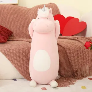 MorisMos Big Unicorn Body Pillow, 24'' Plush Unicorn Stuffed Animal, Super Soft Hugging Pillow for Girl Kid, Giant Pink Animal Stuffed Plush Pillow for Christmas Birthday Valentine's Gift,Pink