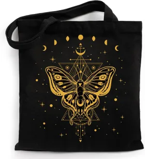 Moth Butterfly Canvas Tote Bag Gifts for Women, Butterfly Cotton Shoulder Totes Bag Gifts for Birthday Mother's Day, Canvas Tote Bag for Shopping Beach Grocery