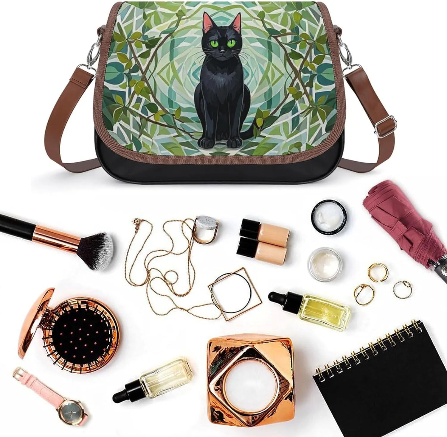Mountain Cabin Moose Crossbody Bags for Women Travel Shoulder Bag Small Leather Cross Body Handbags