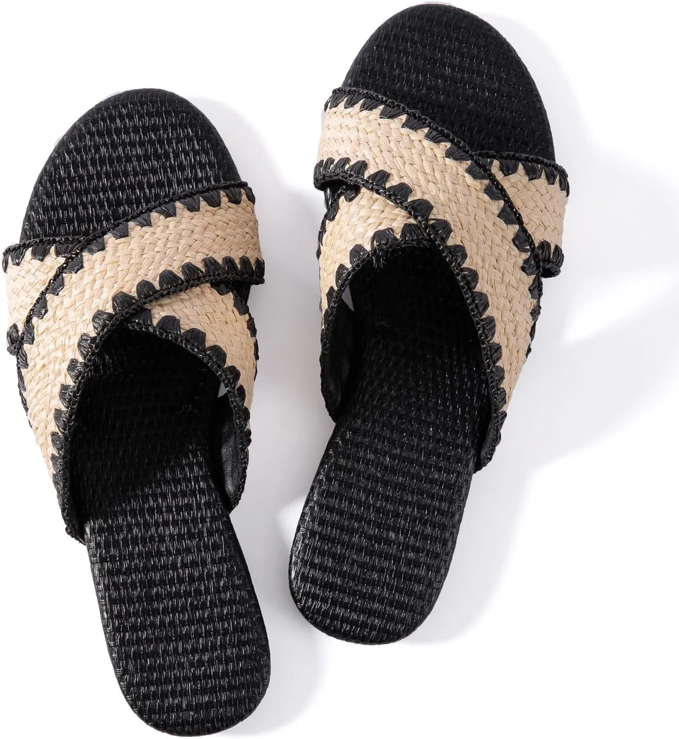 Mtzyoa Women Flat Sandals Braided Leather Crossover Nude Dressy Fashion Evening Party Wedding Sandals