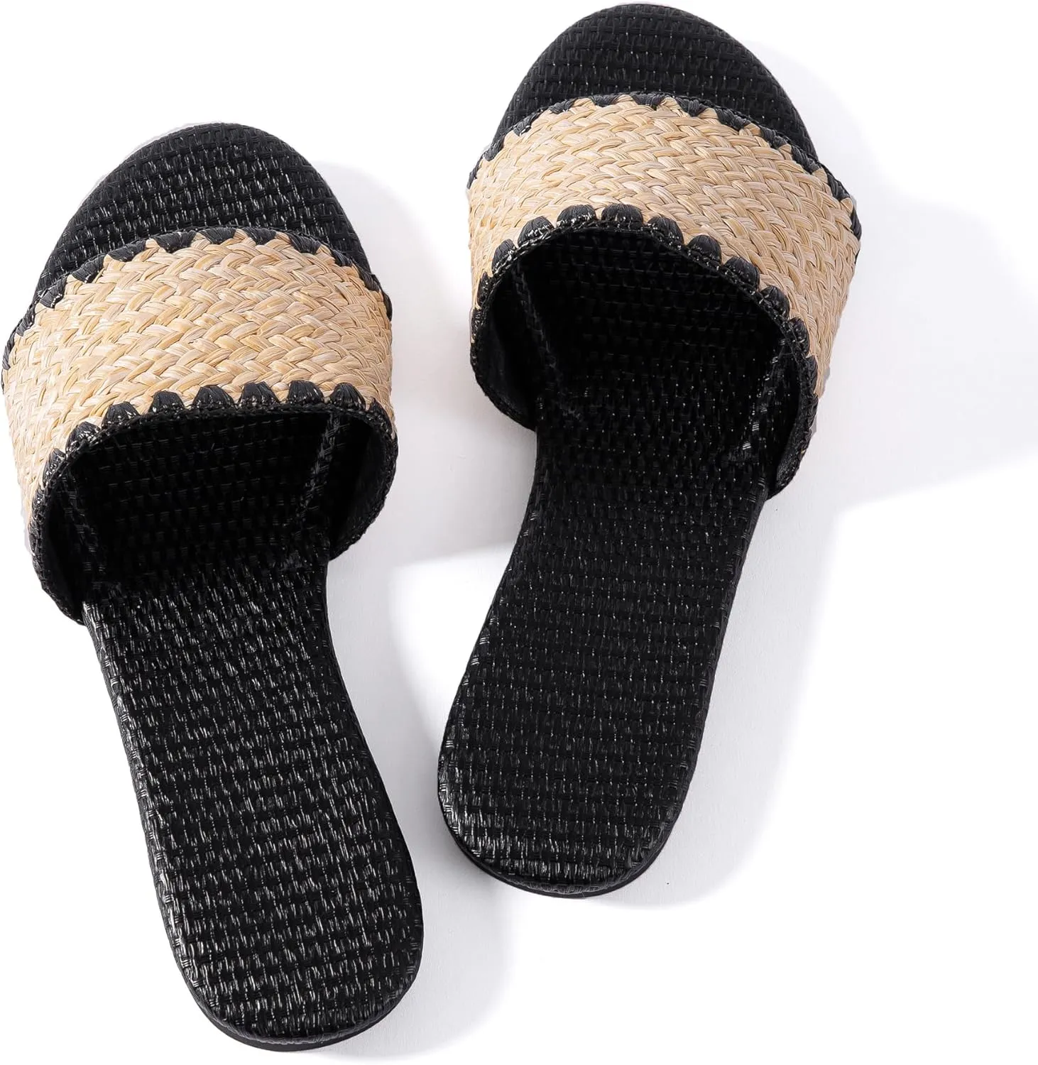 Mtzyoa Women Flat Sandals Braided Leather Nude Summer Dressy Fashion Evening Party Wedding Sandals