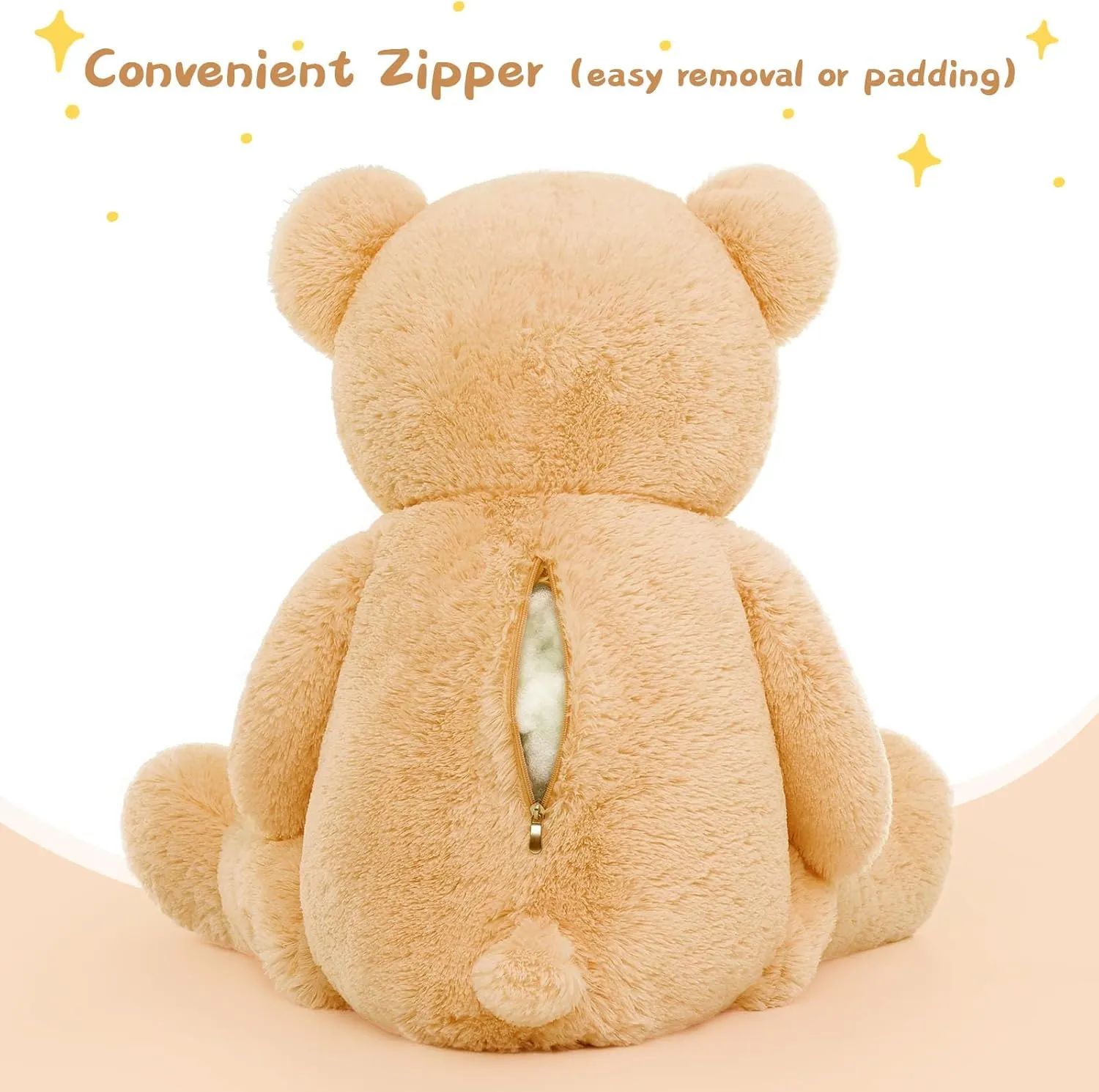 Muiteiur 39 Inch Giant Teddy Bear, Cute Mom and Baby Bear Plush Toys, Large Stuffed Animals for Kids Girlfriend Boys Girls, Light Brown