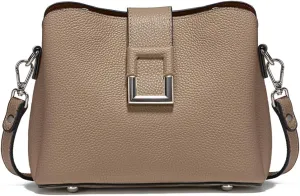 Multi-Compartment Leather Cross Body Bag For Women Shoulder, Bucket Purses with 2 Straps