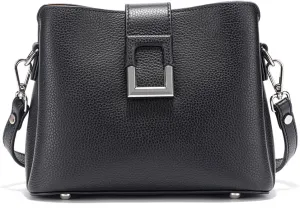 Multi-Compartment Leather Cross Body Bag For Women Shoulder, Bucket Purses with 2 Straps