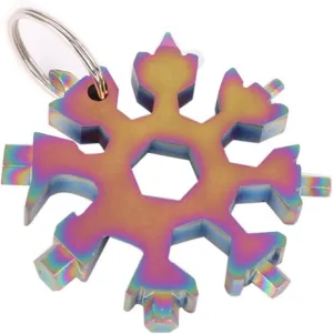 multi tool,Snowflake Multi Tool，Snowflake Multitool,Screwdriver Spanner,Snowflake Multitool 18 in 1 Multi-Tool Stainless Steel Snow Shape Flat Cross Head Screwdriver Allen Key Spanner Key Chain Tool f