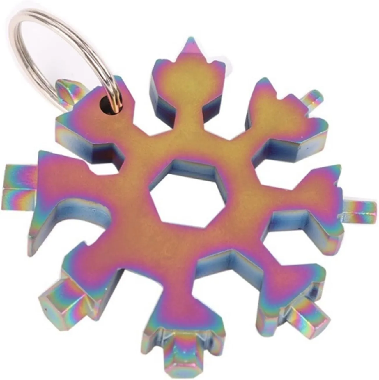 multi tool,Snowflake Multi Tool，Snowflake Multitool,Screwdriver Spanner,Snowflake Multitool 18 in 1 Multi-Tool Stainless Steel Snow Shape Flat Cross Head Screwdriver Allen Key Spanner Key Chain Tool f