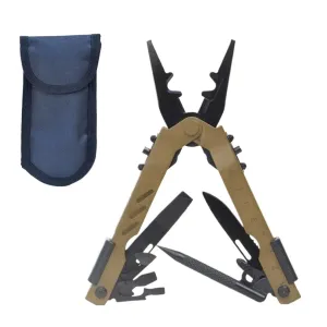 Multifunction Folding Pliers Stainless Steel Bottle Opener Screwdrivers Outdoor Crimper Wire Cutter Pocket Knife Multi-Tool(Yellow)