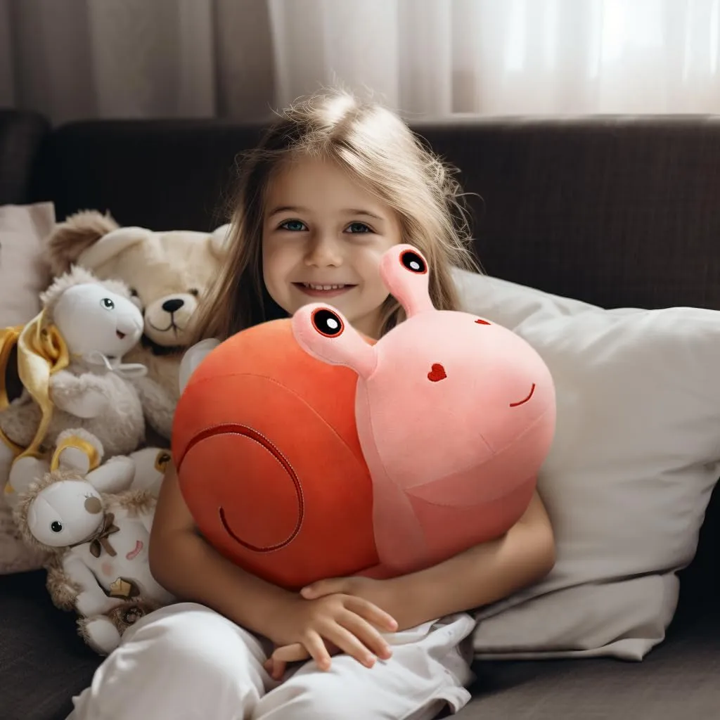 MUPI Snail Plush Pillow Toy Cute Stuffed Animal Snail Plush Kawaii Soft Decor Plushies Doll Gifts for Adults Kids Boys Girls Room Decor (Pink 23.6 Inch)