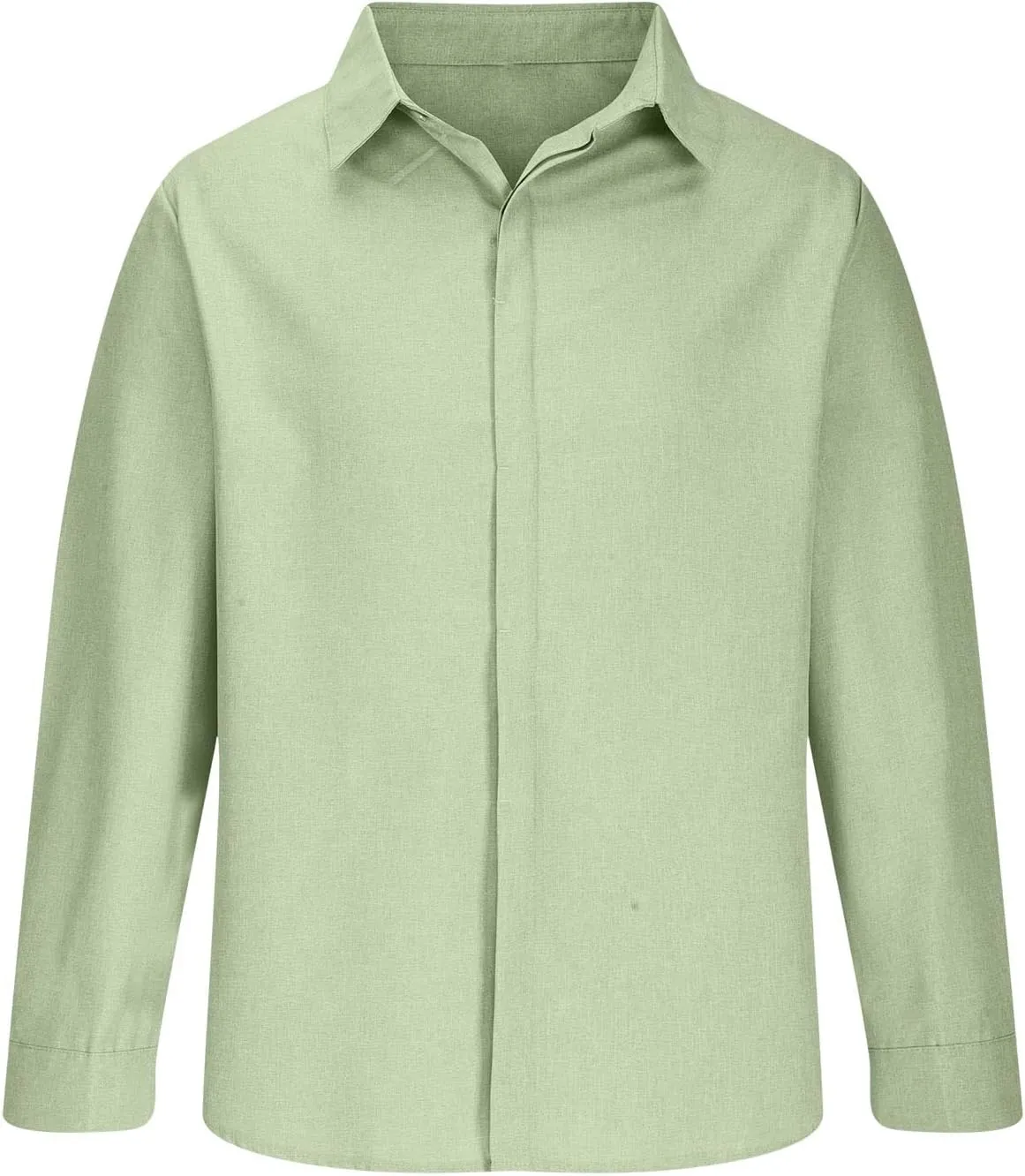 Muscularfit Long Sleeve Button Down Shirts for Men Summer Fashion Solid Color Collar Tshirts Trendy Outfits Clothing 2024