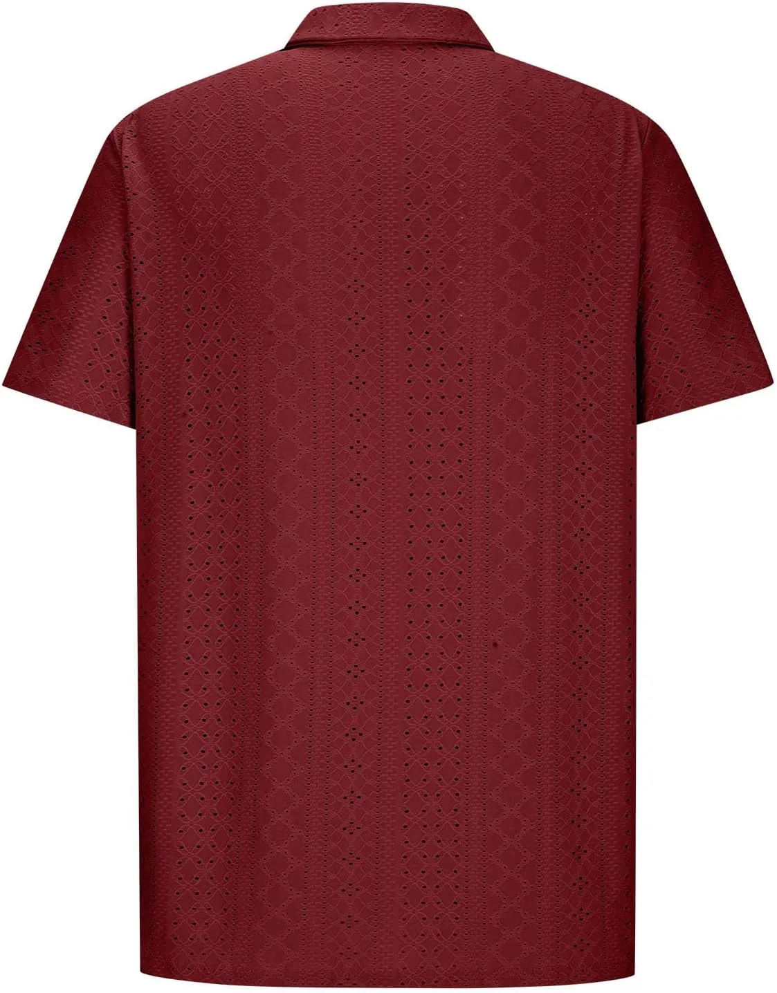 Muscularfit Mens Big and Tall Button Down Shirts Summer Short Sleeve Eyelet Shirts Casual Beach Tops Muscle Basic T Shirts