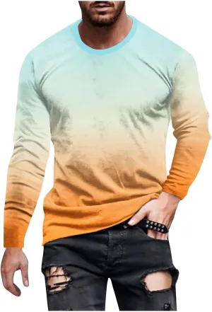 Muscularfit Mens Sweatshirt Causal Stylish Long Sleeve Contrast Color Crewneck Shirts Lightweight Gym Athletic Loose Pullover