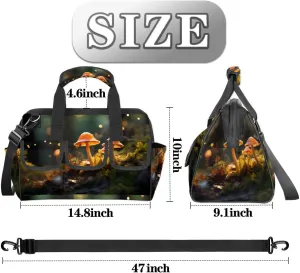 Mushroom Lawn Tool Bag Heavy Duty Waterproof Tool Tote Organizer Multi Pockets Wide Mouth Tool Organizer Storage Tote Bag with Adjustable Shoulder Strap