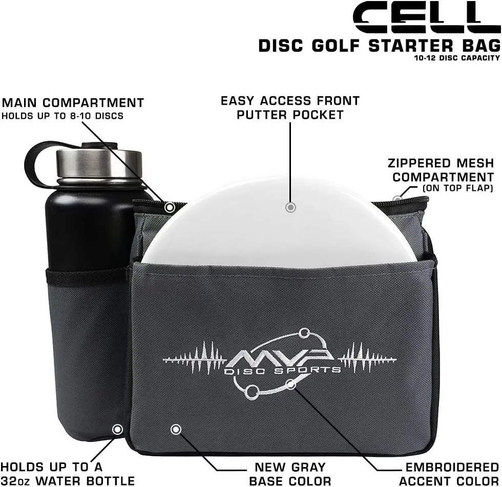 MVP Disc Sports Cell Disc Golf Starter Bag (Choose Your Favorite Color)