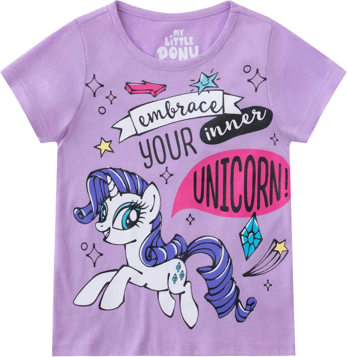 My Little Pony Girls 4 Pack Unicorn Short Sleeve T-Shirt for Big Kids