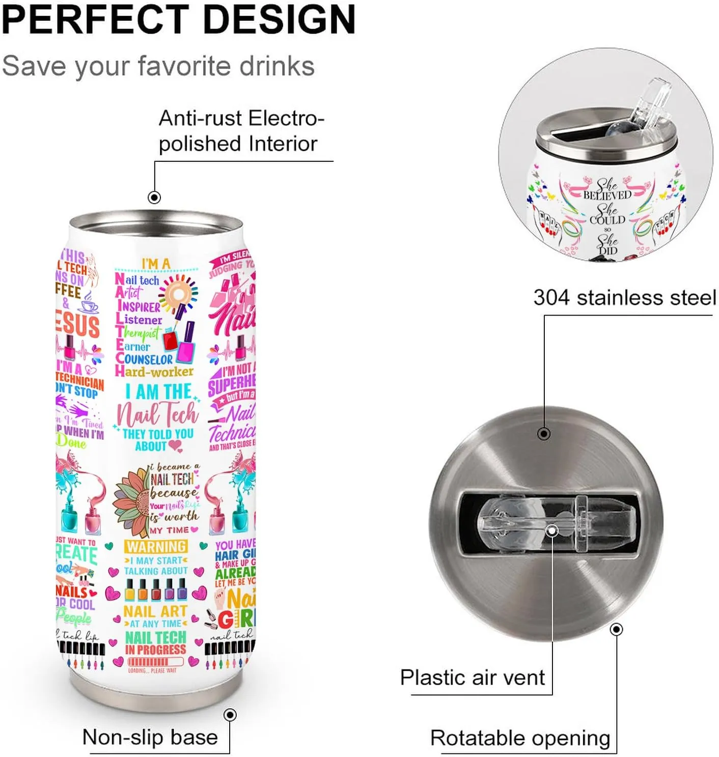 Nail Tech Tumbler Gifts For Women Girls, Gifts For Nail Technicians Manicurist, Cosmetologist Beauty Salon Tumbler 17 Oz