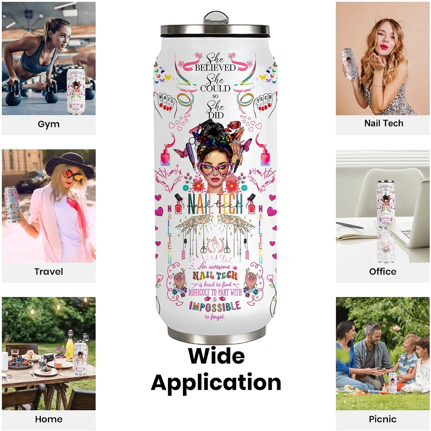 Nail Tech Tumbler Gifts For Women Girls, Gifts For Nail Technicians Manicurist, Cosmetologist Beauty Salon Tumbler 17 Oz