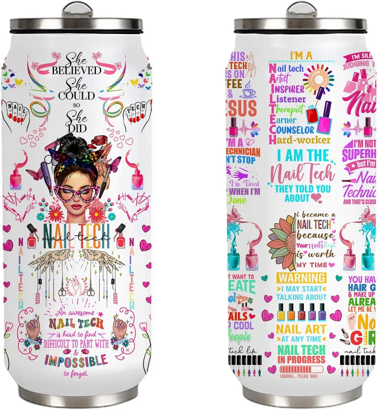 Nail Tech Tumbler Gifts For Women Girls, Gifts For Nail Technicians Manicurist, Cosmetologist Beauty Salon Tumbler 17 Oz
