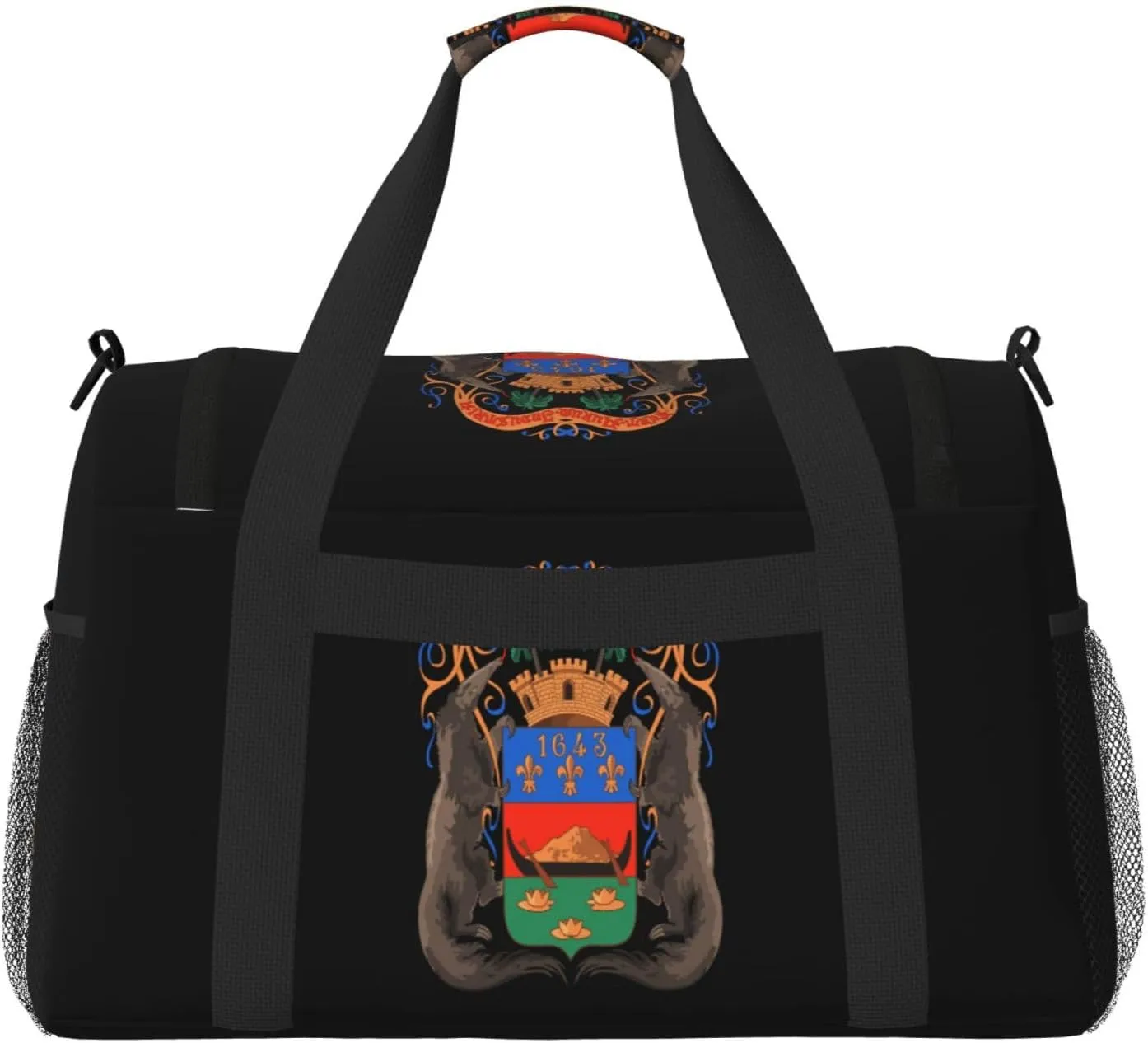 National Emblem Of Guiana Travel Duffel Bag Large Foldable Waterproof Overnight Bag For Beach Swim Bags Pool Sports Gym