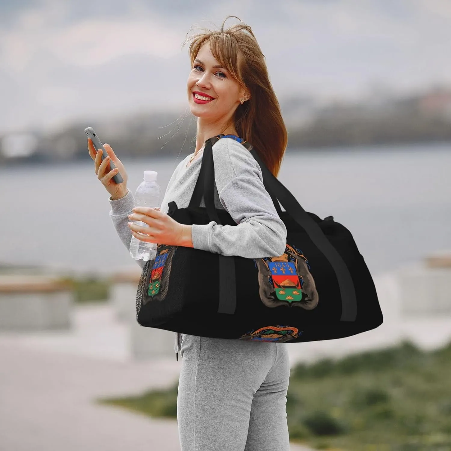 National Emblem Of Guiana Travel Duffel Bag Large Foldable Waterproof Overnight Bag For Beach Swim Bags Pool Sports Gym