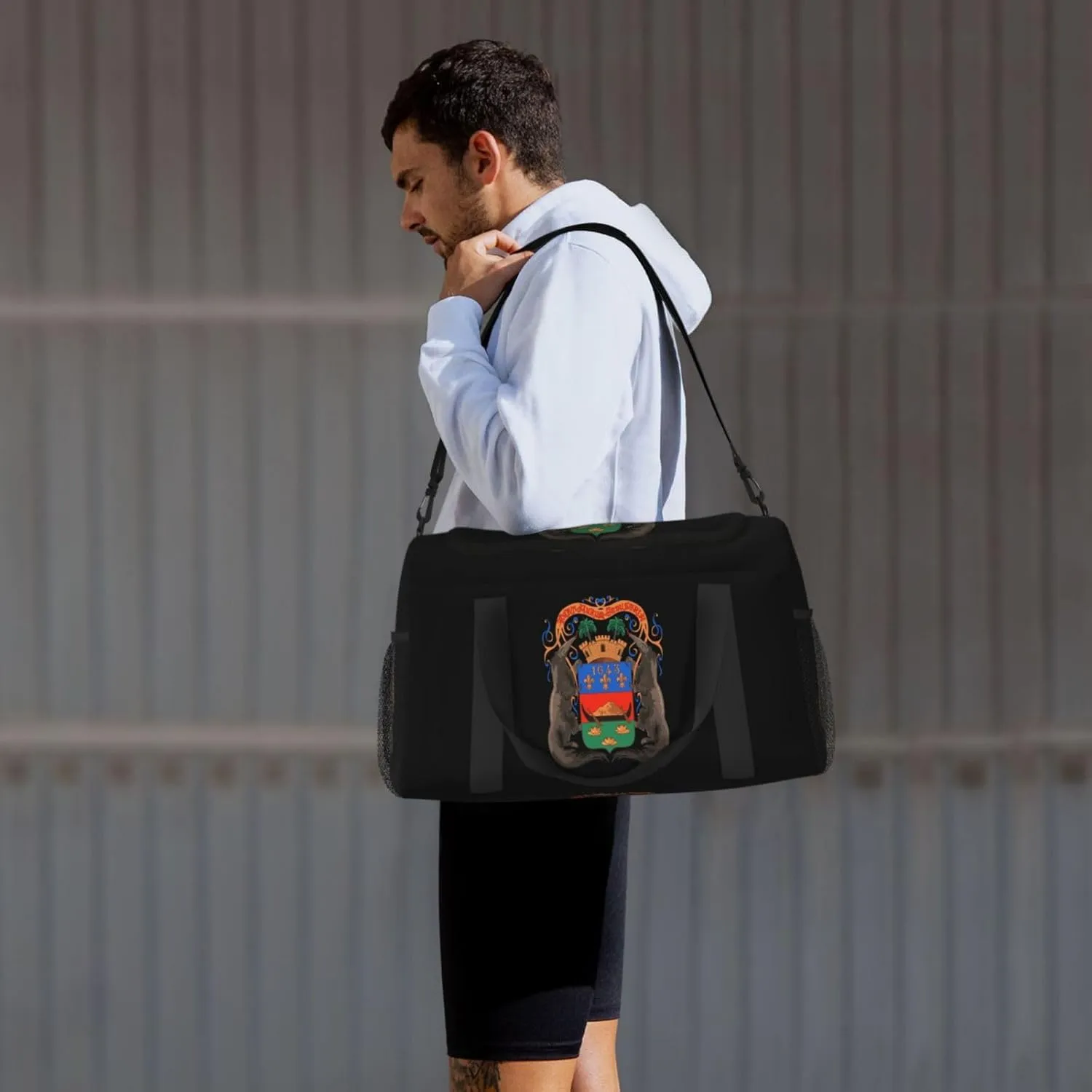 National Emblem Of Guiana Travel Duffel Bag Large Foldable Waterproof Overnight Bag For Beach Swim Bags Pool Sports Gym
