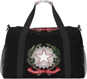 National Emblem Of Italy Travel Duffel Bag Large Foldable Waterproof Overnight Bag For Beach Swim Bags Pool Sports Gym